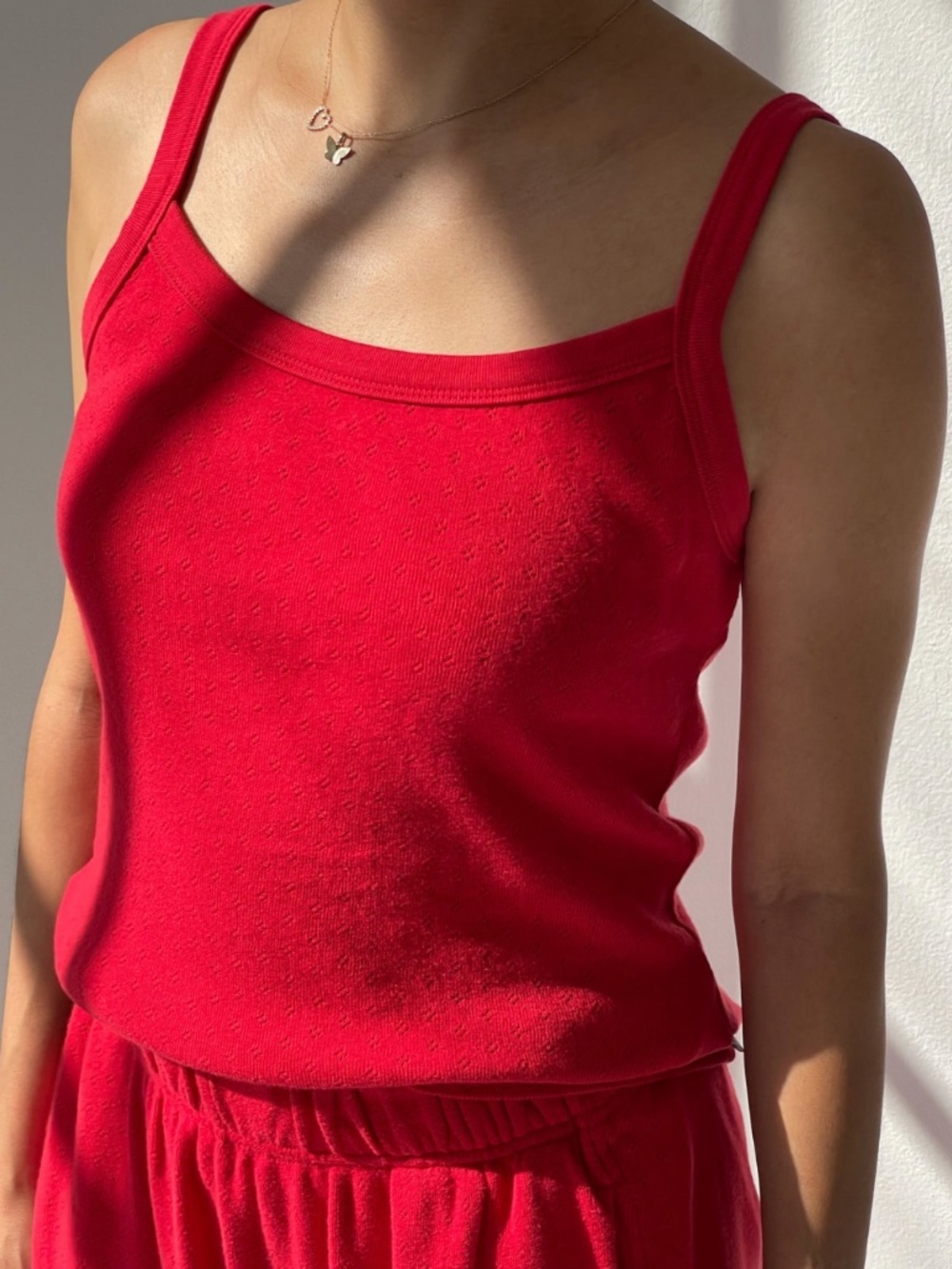 Le Bon Shoppe POINTELLE EVE CAMI- RED APPLE Size Small